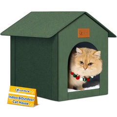 Siedihit outdoor cat house front view shows weatherproof shelter for outdoor cats.
