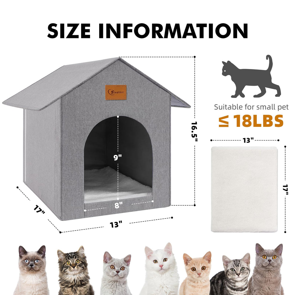 Siedihit Outdoor Cat House interior cushion emphasising cozy warmth for indoor/outdoor cats