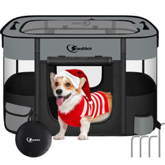 Siedihit playpen for dog-cat outdoors enables easy, safe travel monitoring.