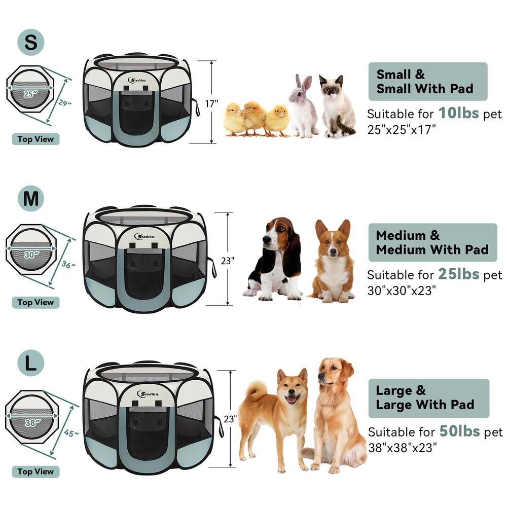 Siedihit playpen grey durable material highlights easy cleaning and long-lasting use