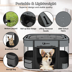 Siedihit playpen large pet 35x28x23 for spacious indoor use.