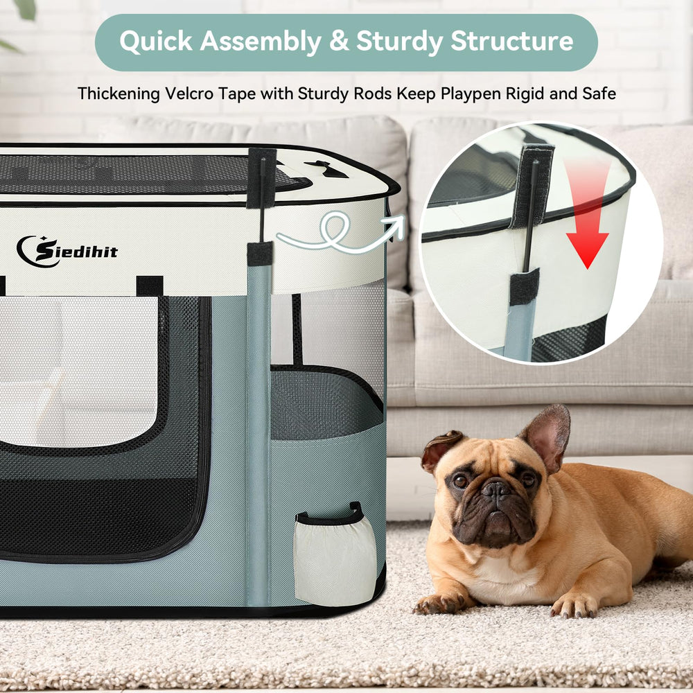 Siedihit playpen outdoor-ready medium size ideal for puppies cats and small rabbits