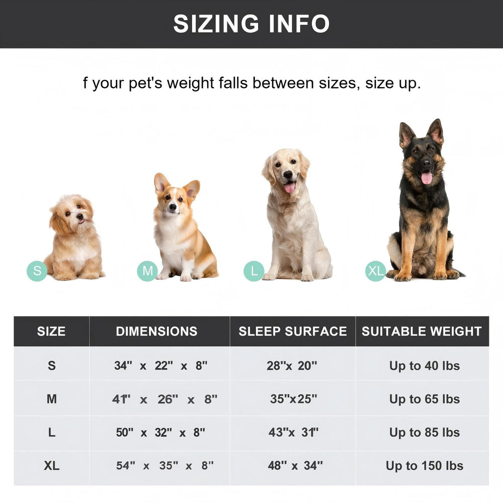 Siemour elevated dog bed outdoor-use grey showcasing weather-ready design.