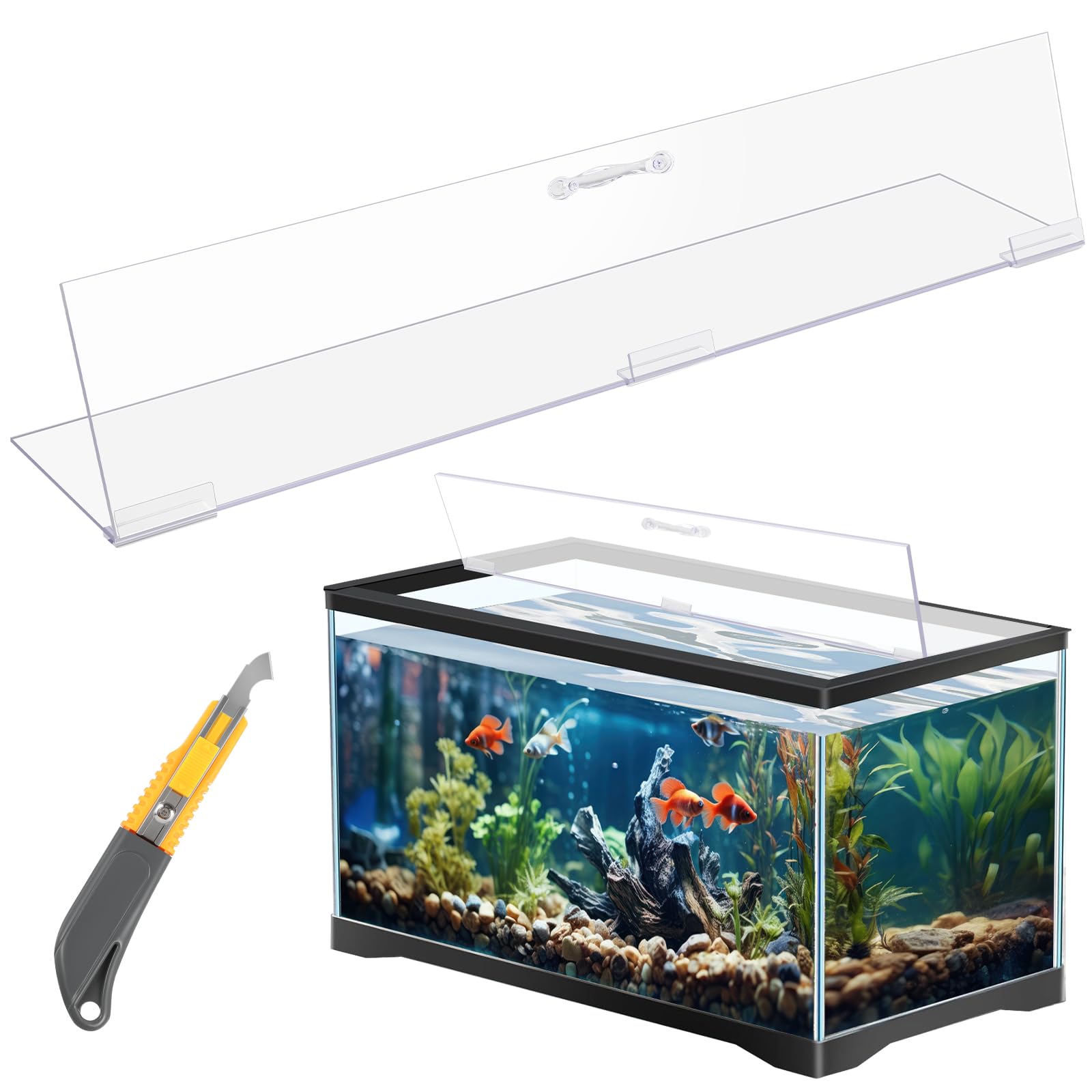 Sieral aquarium canopy clear 19-37x9-37 offers bright light transmission and fish safety.