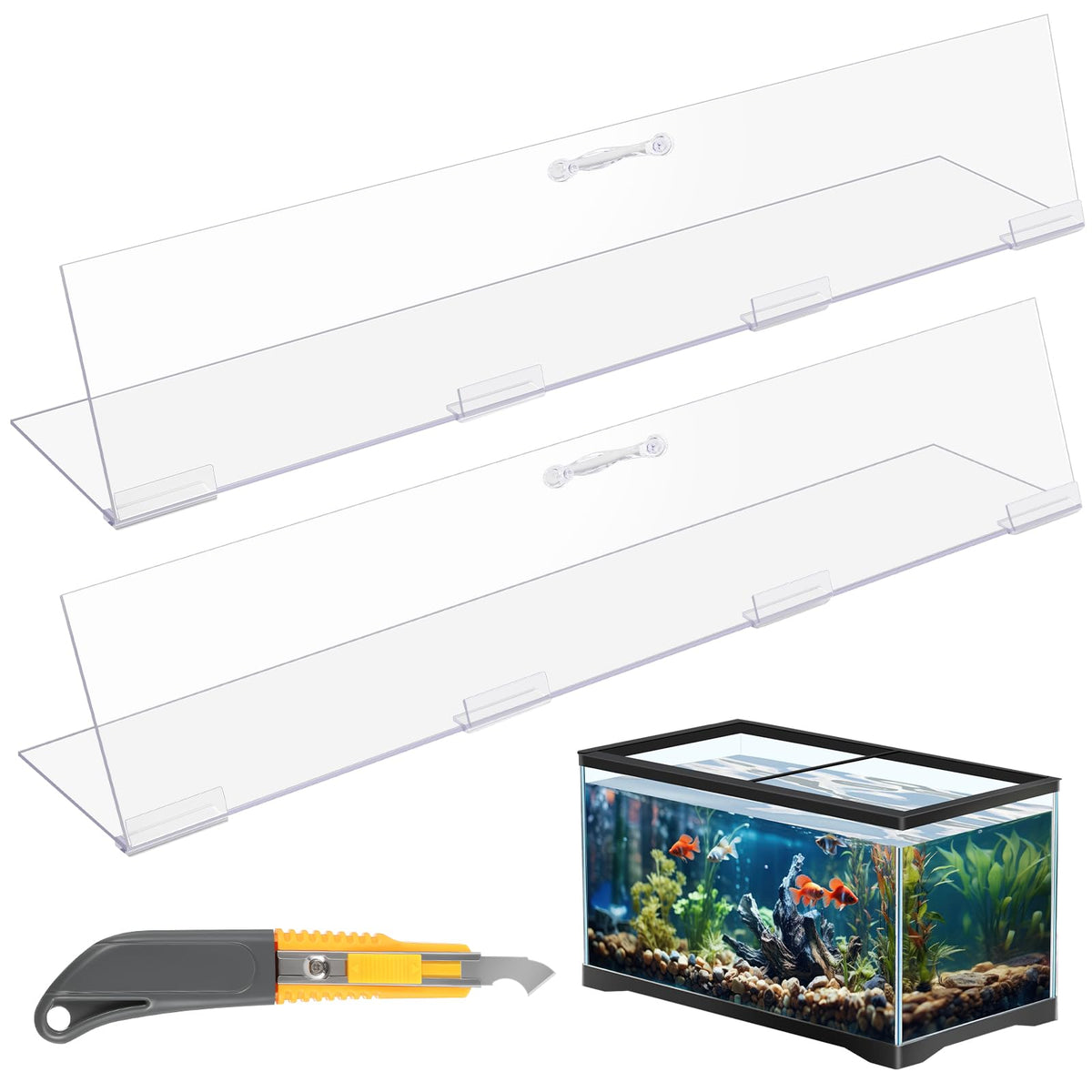 Sieral aquarium lids polycarbonate canopy two-piece set enables clear observation and light transmission