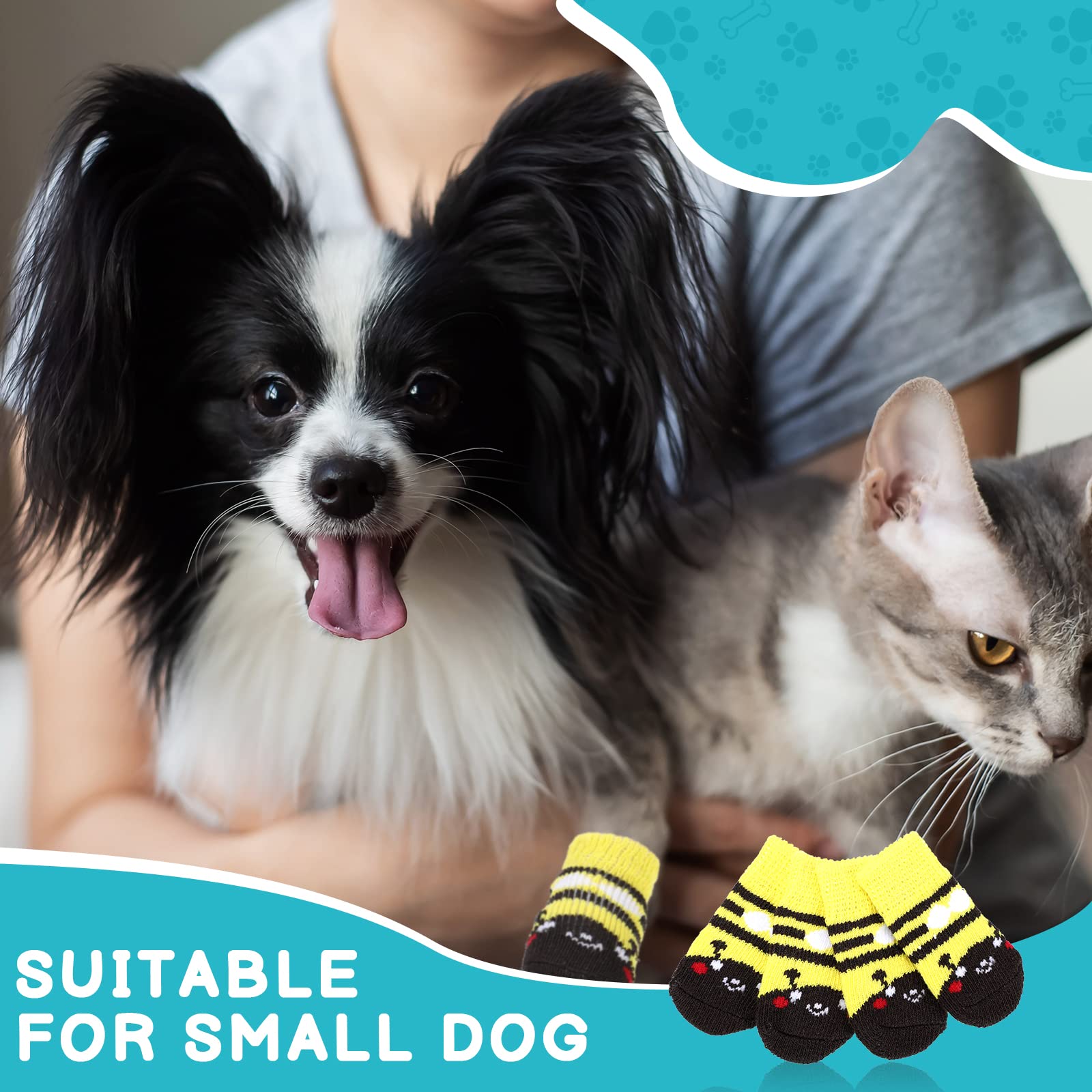 Sieral dog socks floor protection reduce scratches and noise from paw traffic.