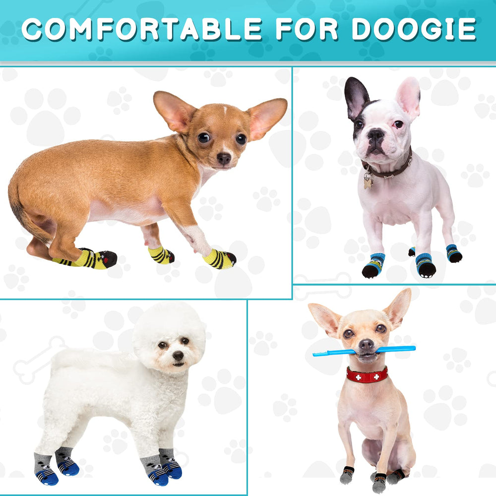 Sieral dog socks soft cotton material keeps paws breathable and cozy indoors.