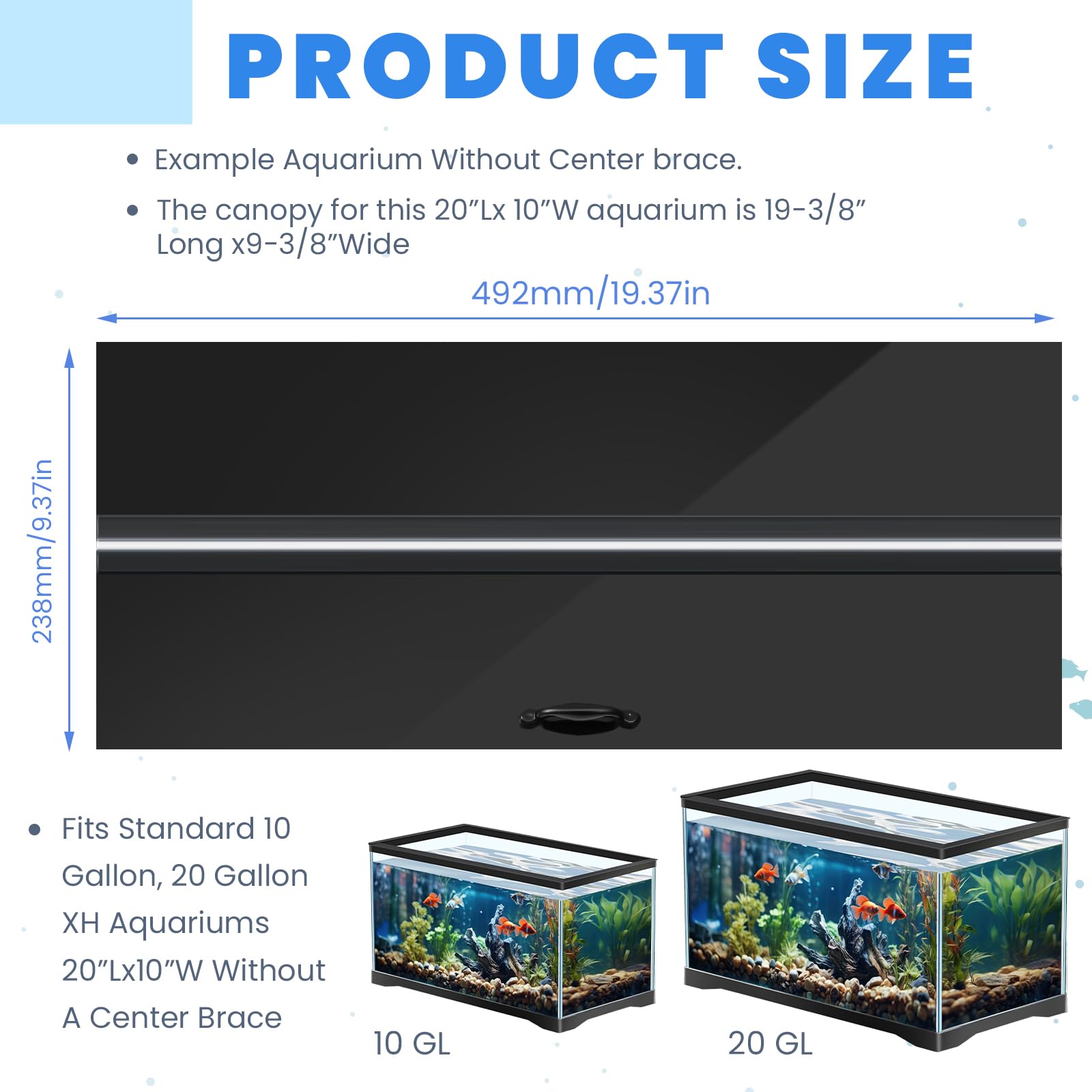 Sieral LED aquarium light mounted under canopy for bright tank illumination