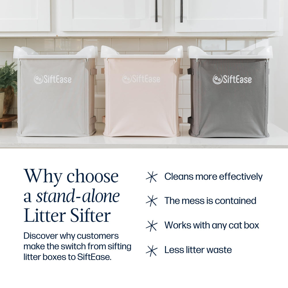 SiftEase compact litter-box sifter storage saves space