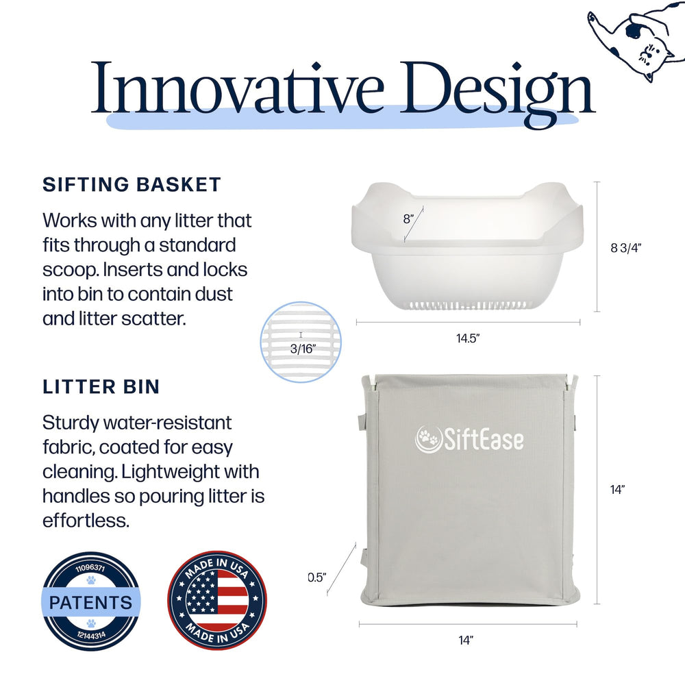 SiftEase durable litter-bin construction for long-lasting use