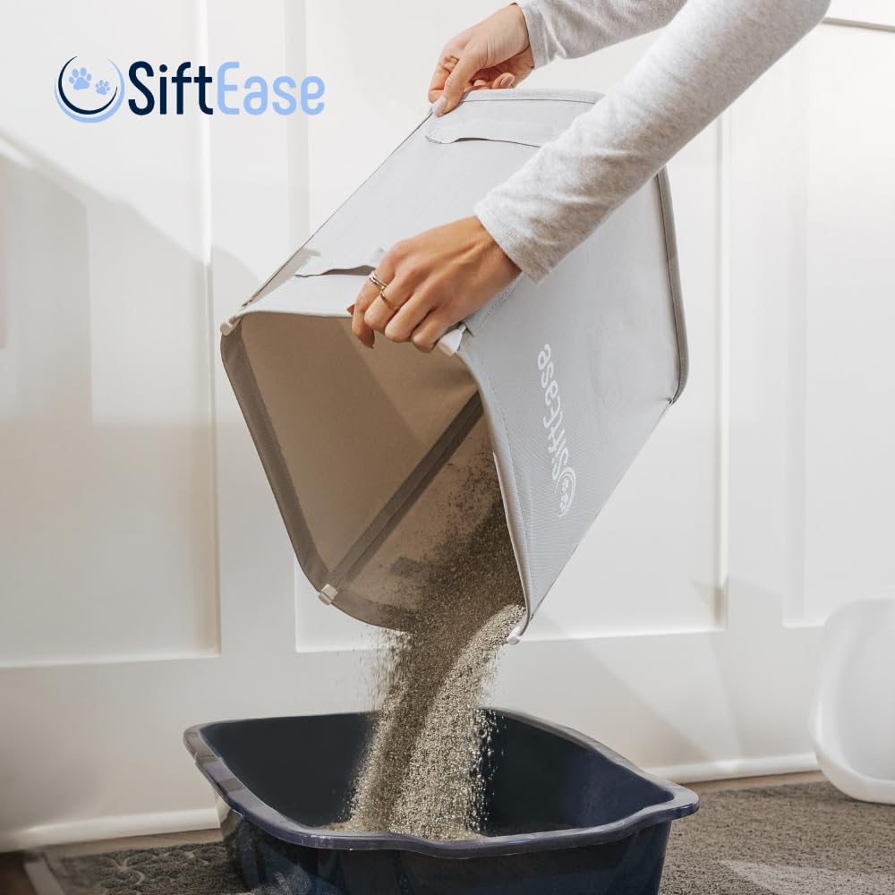 SiftEase easy-pour process captures mess-free waste disposal