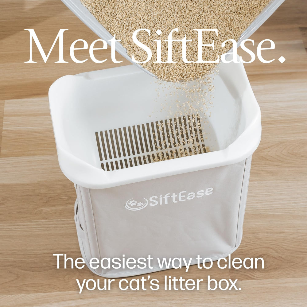 SiftEase holding bin with litter storage for extended litter life