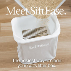 SiftEase holding bin with litter storage for extended litter life