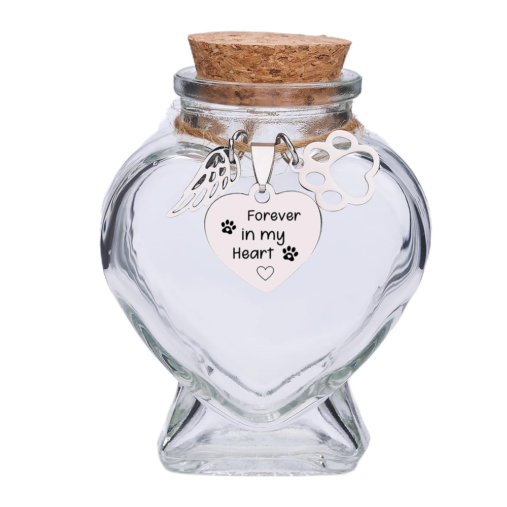 Signifyule pet memorial bottle heart shape with engraved name for lasting memory