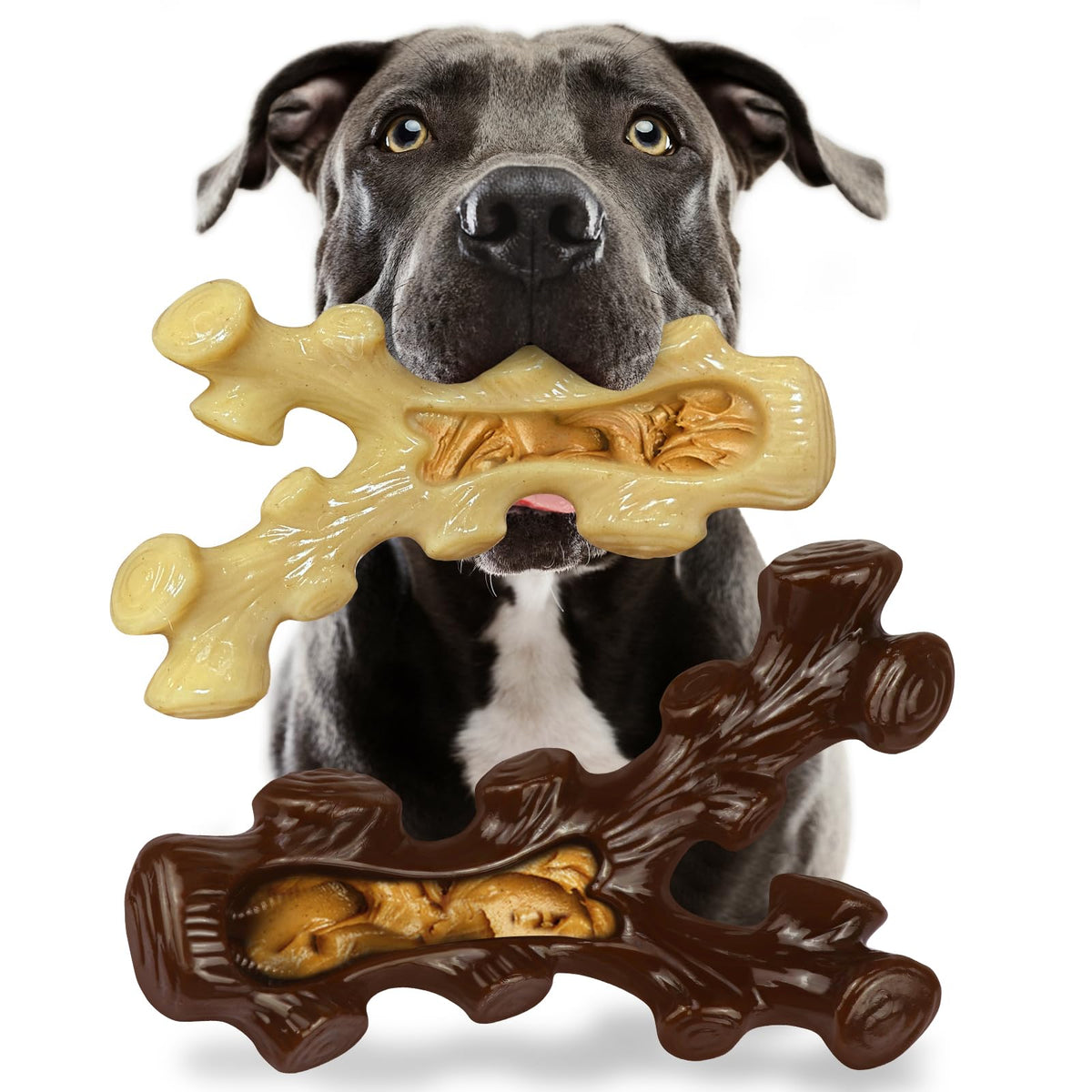 SIHRMIU 2-pack dog chew toys provide durable chew action for aggressive chewers.