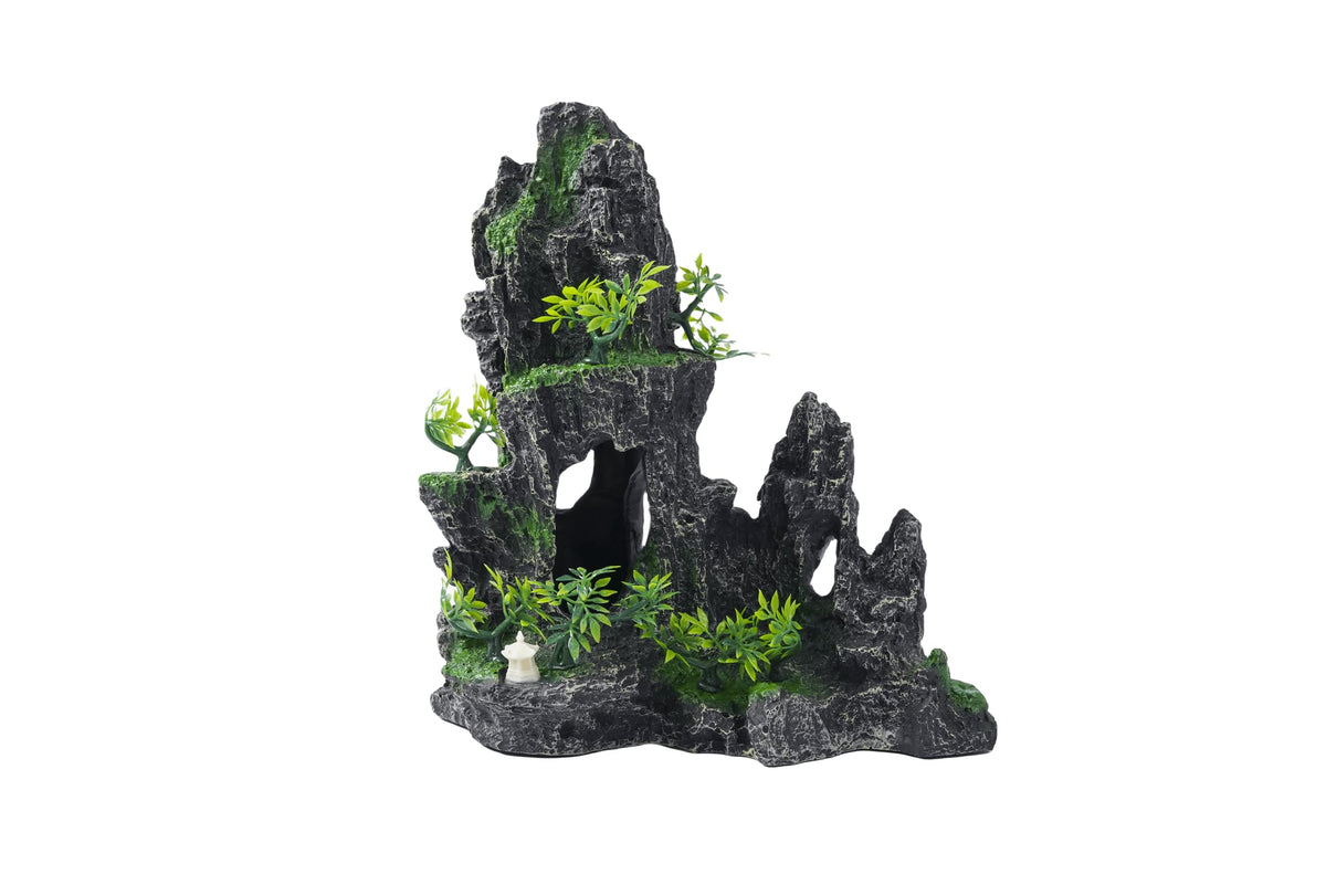 SiissaPeksid mountain view ornament tree house cave hides fish and adds natural scenery