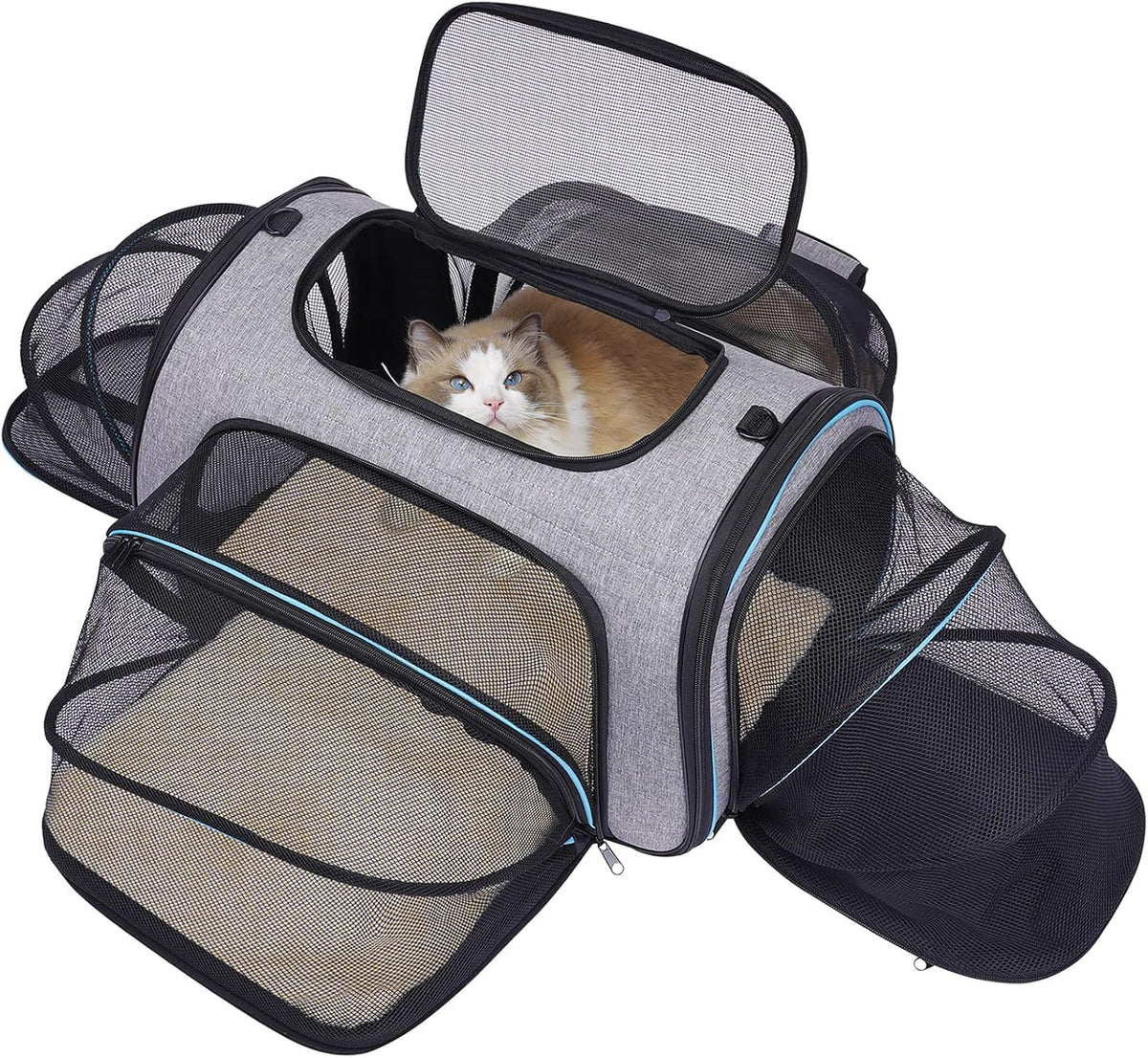 Siivton 4 Sides Expandable Carrier front view for stress-free air travel.