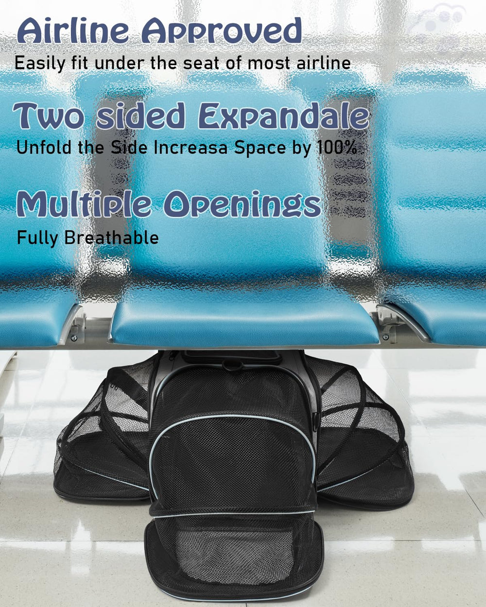 Siivton Cat Carrier with mesh windows for maximum airflow during trips.