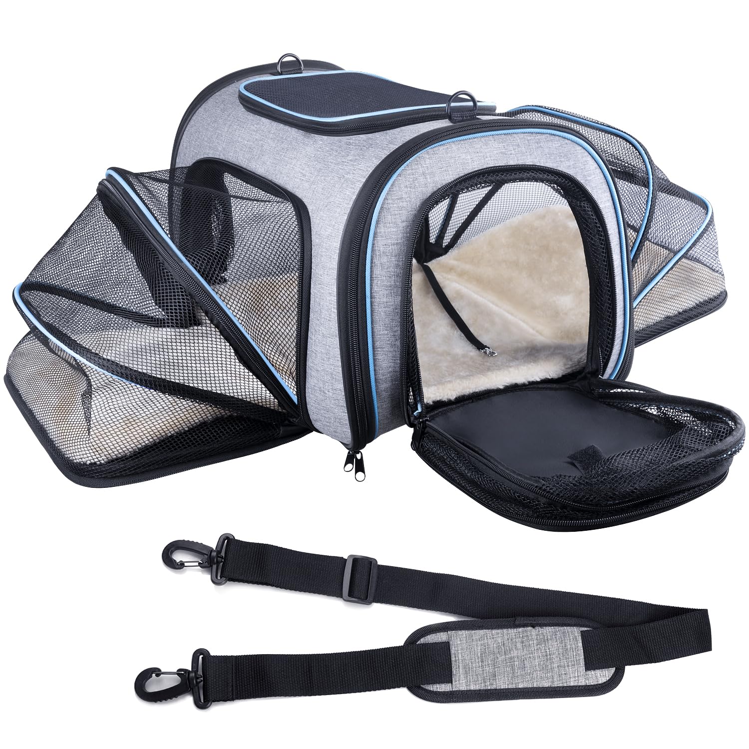 Siivton fleece pad inside image emphasizes cozy removable washable bed.