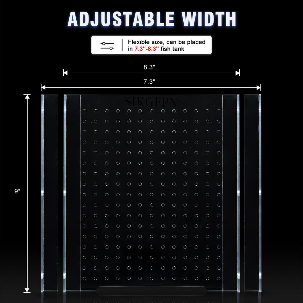 SIKGFPN acrylic fish tank divider front view shows unobstructed viewing while separating fish.
