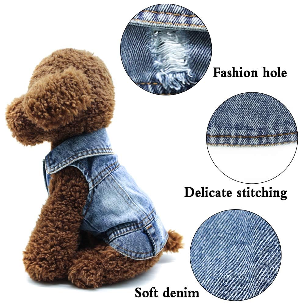 SILD blue denim dog coat for medium dogs offers daily comfort.