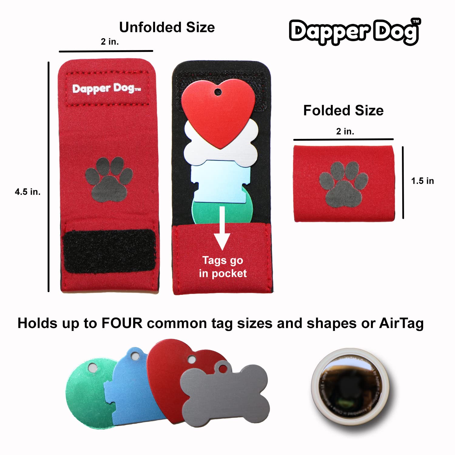 SilenTags Dapper Dog silencer on collar prevents clanking near bowls.