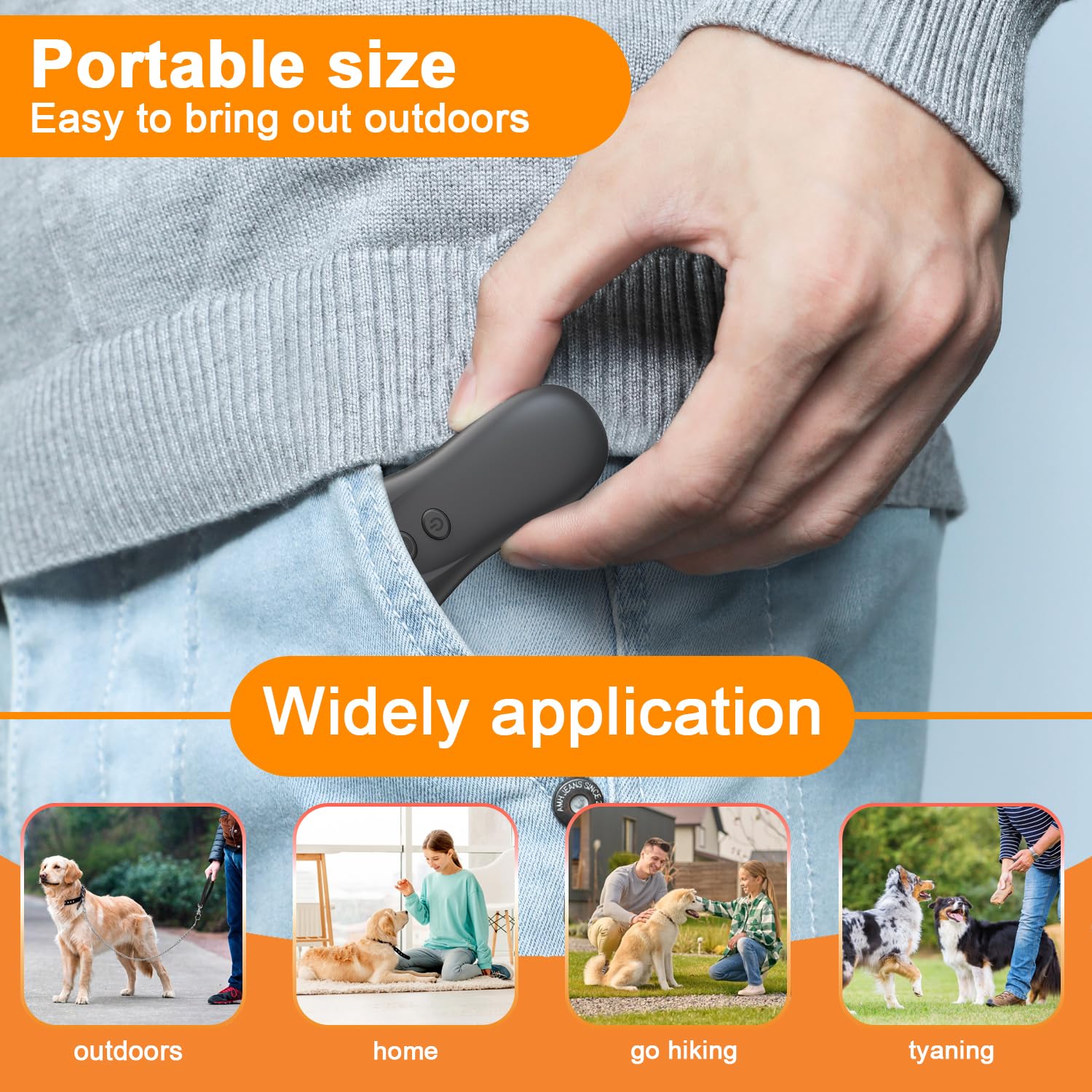 SilentPAL ultrasonic technology graphic shows dual-frequency waves for humane training