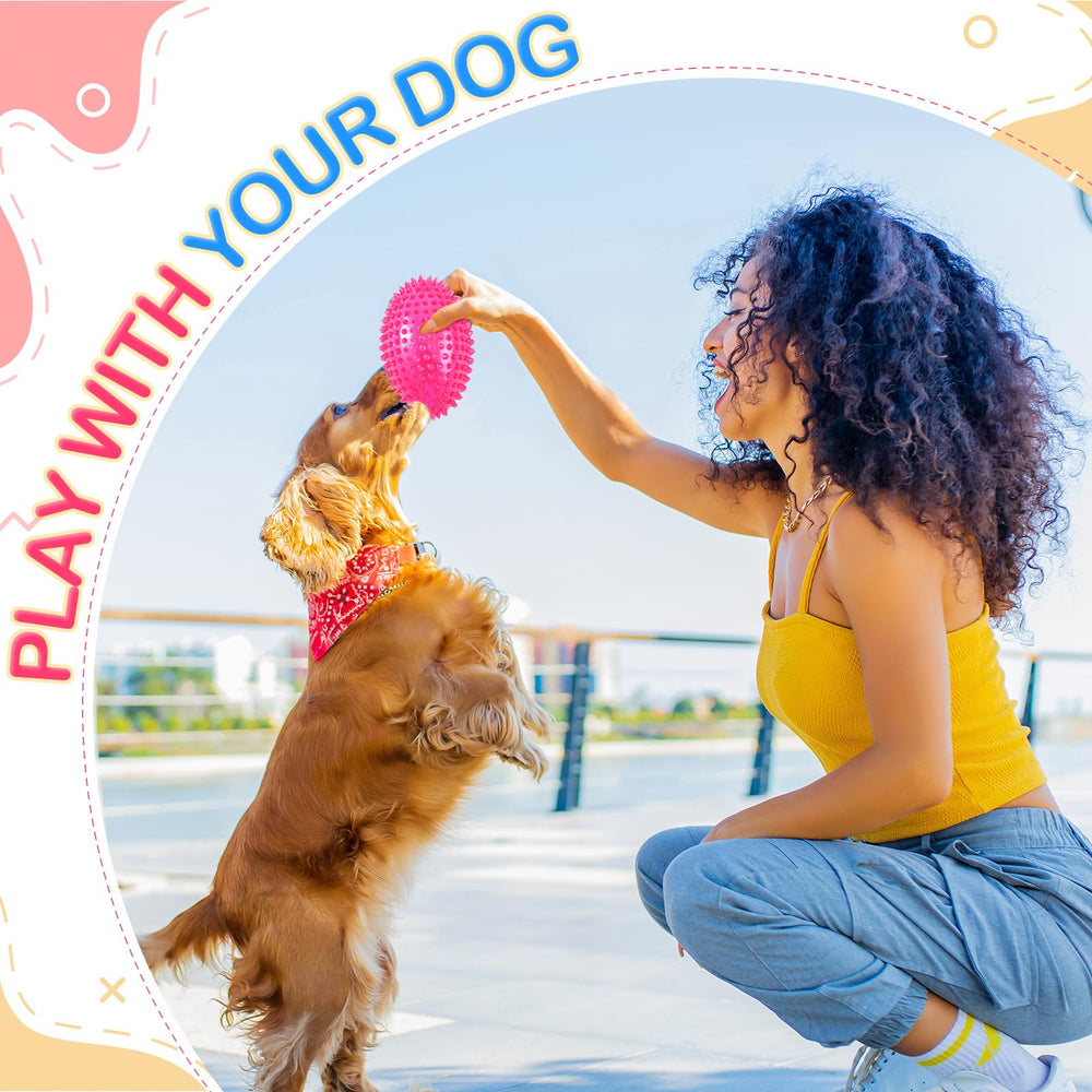 Silipull spiky football 4pcs set—colorful play assortment for dogs.