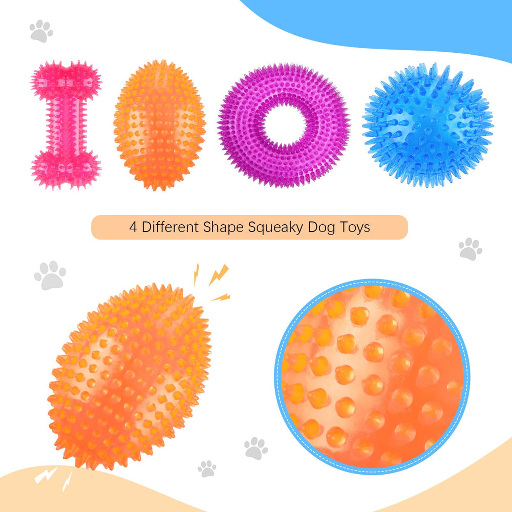 Silipull spiky squeaker ball orange encourages lively play and chew sessions.