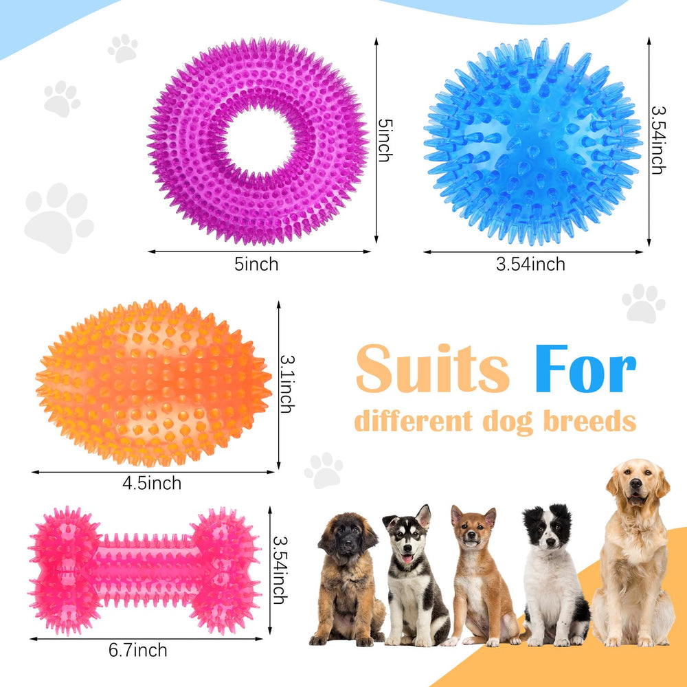 Silipull spiky squeaker ball purple enhances interactive chewing.