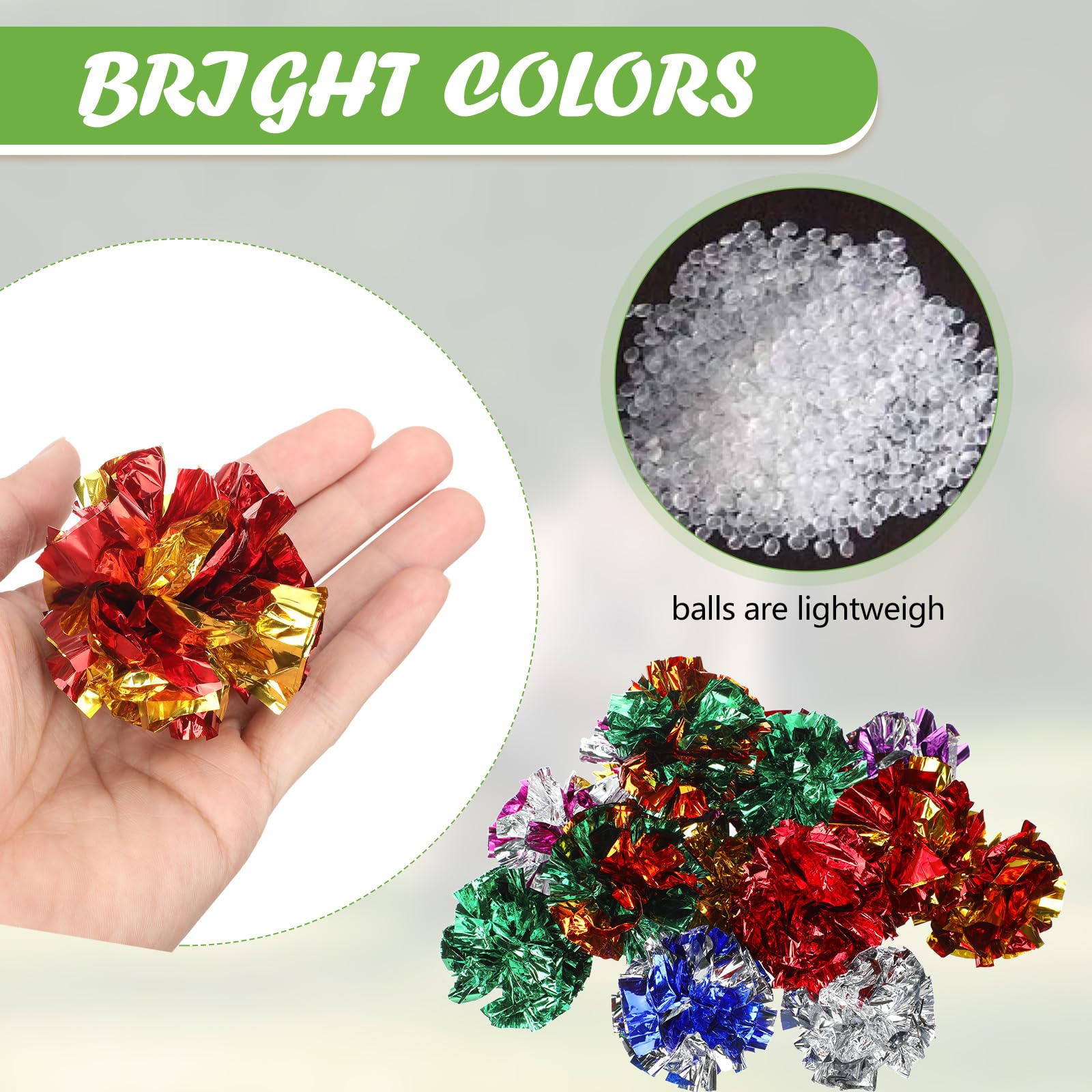 Silkfly crinkle balls color variety supports enrichment and solo play.