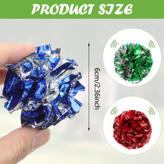 Silkfly crinkle ball colors show multicolor appeal to attract curious indoor cats