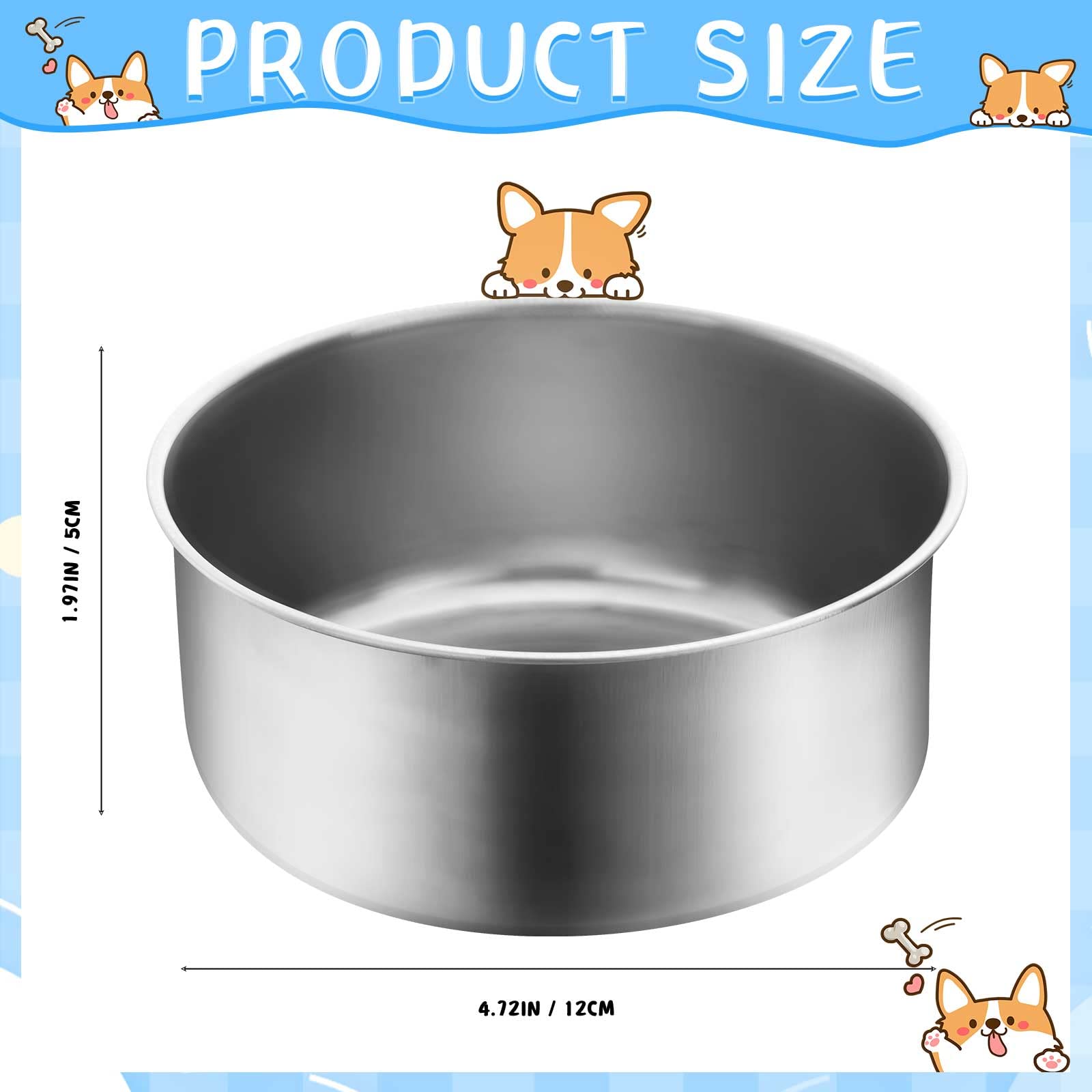 Silkfly dog food bowls with clamp holder attached to kennel