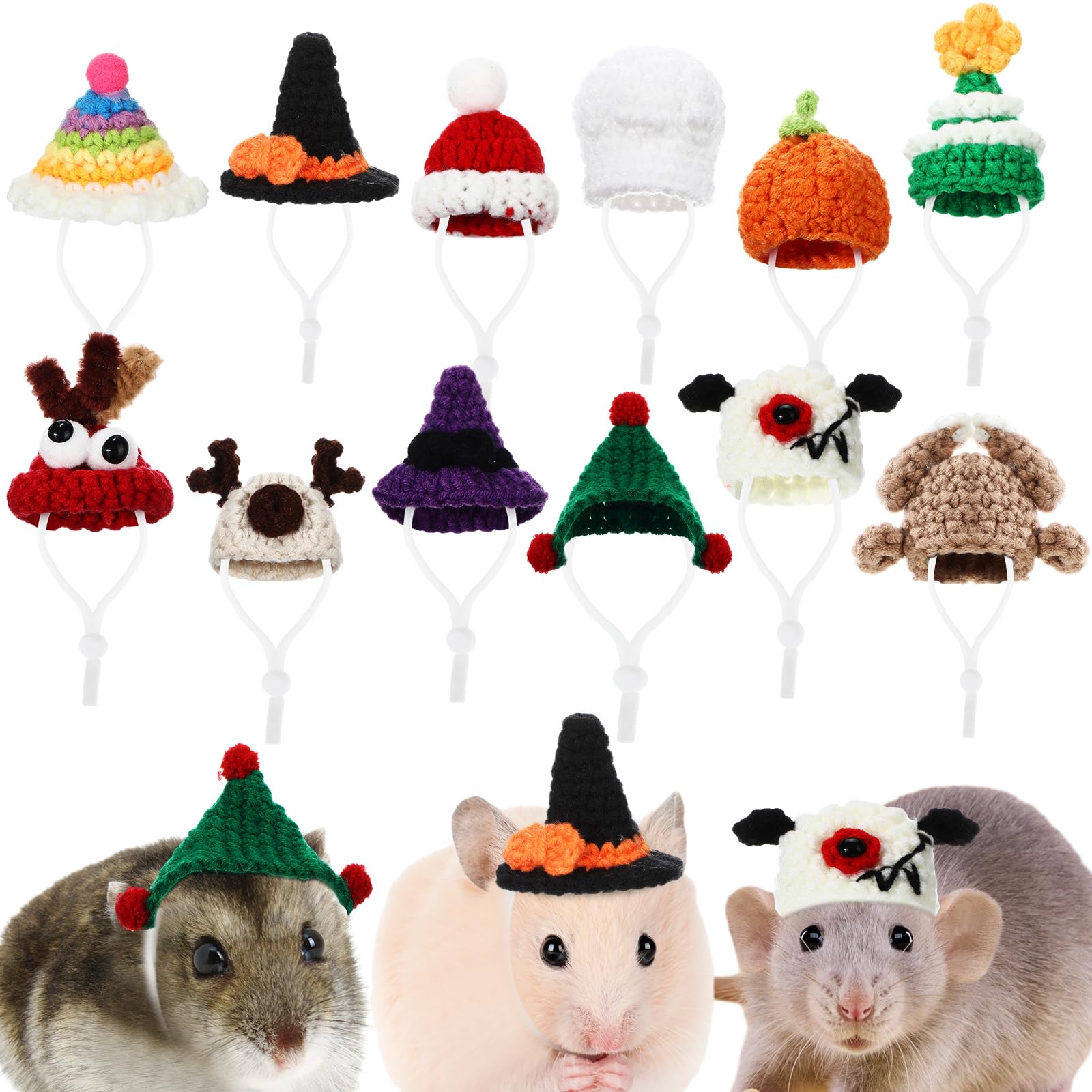 Silkfly knitted pet hat red Christmas hat for festive pet photos