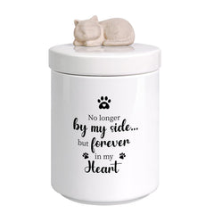 Silkwishes cat urn with lifelike figurine on top for a peaceful memorial