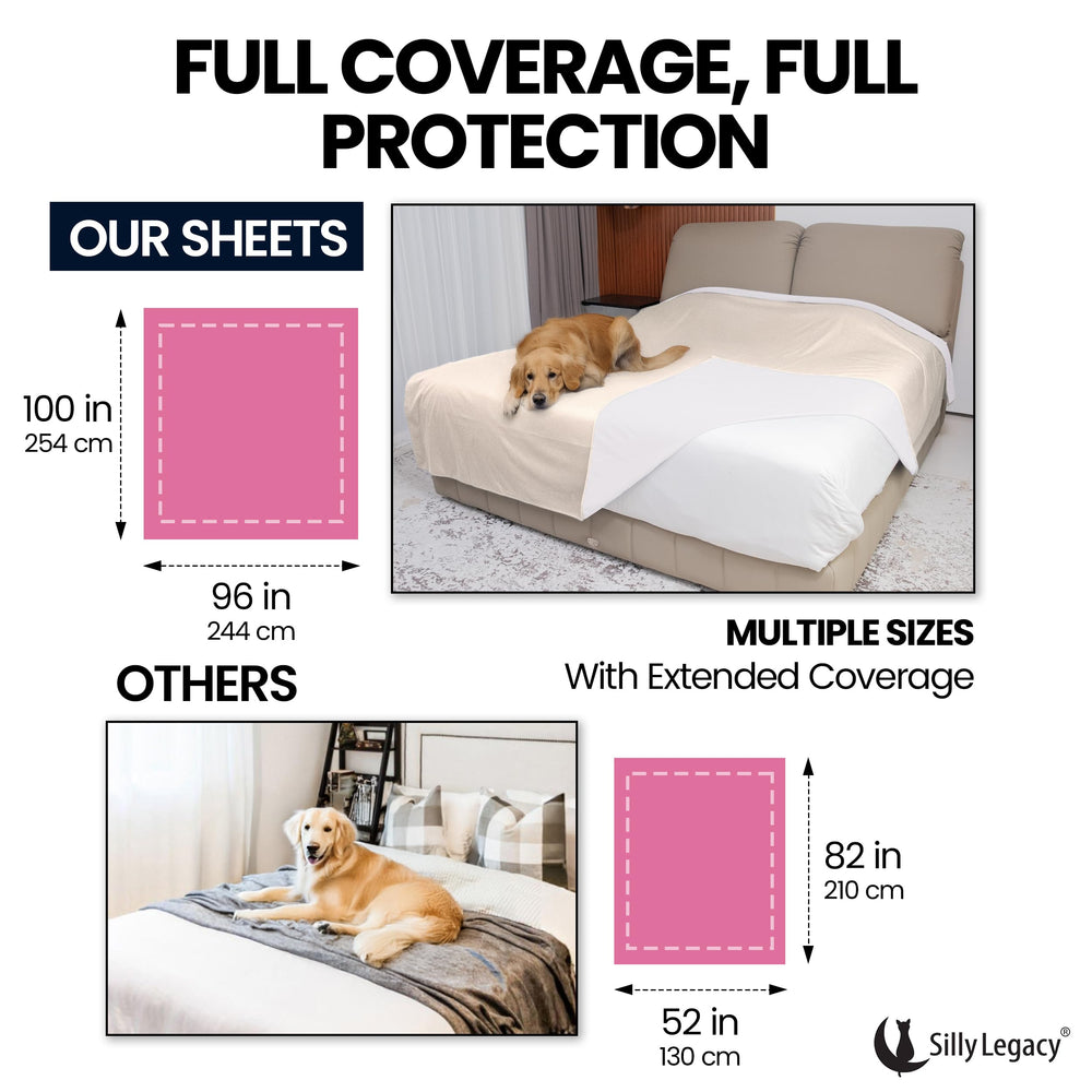 SILLY LEGACY king size closeup shows breathable, waterproof fabric and secure fit.