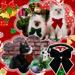 SilTriangle 4-pcs cat collars with breakaway bow in brown for versatile daily wear