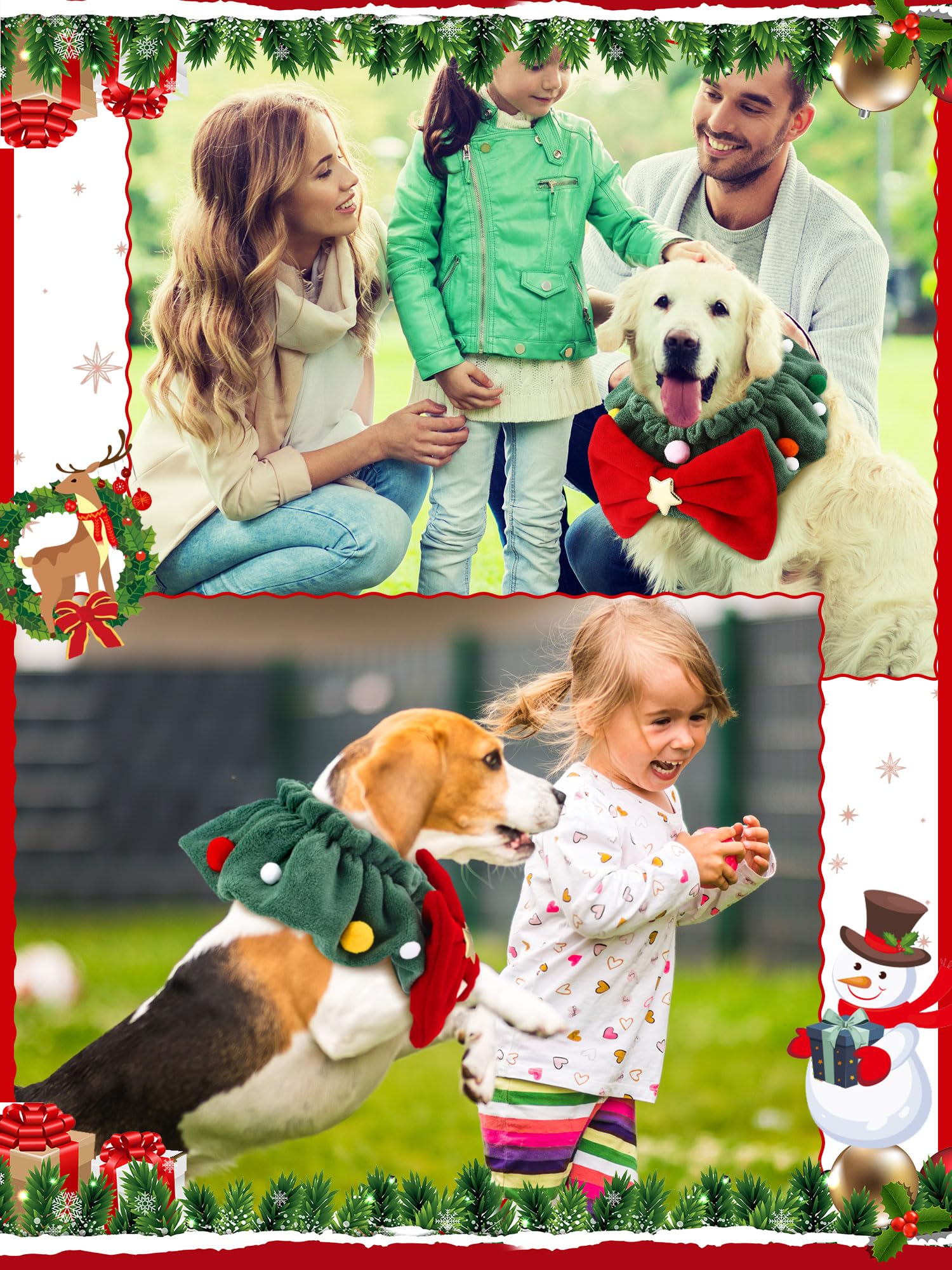 SilTriangle Christmas cat and dog wreath collar as a stylish holiday accessory