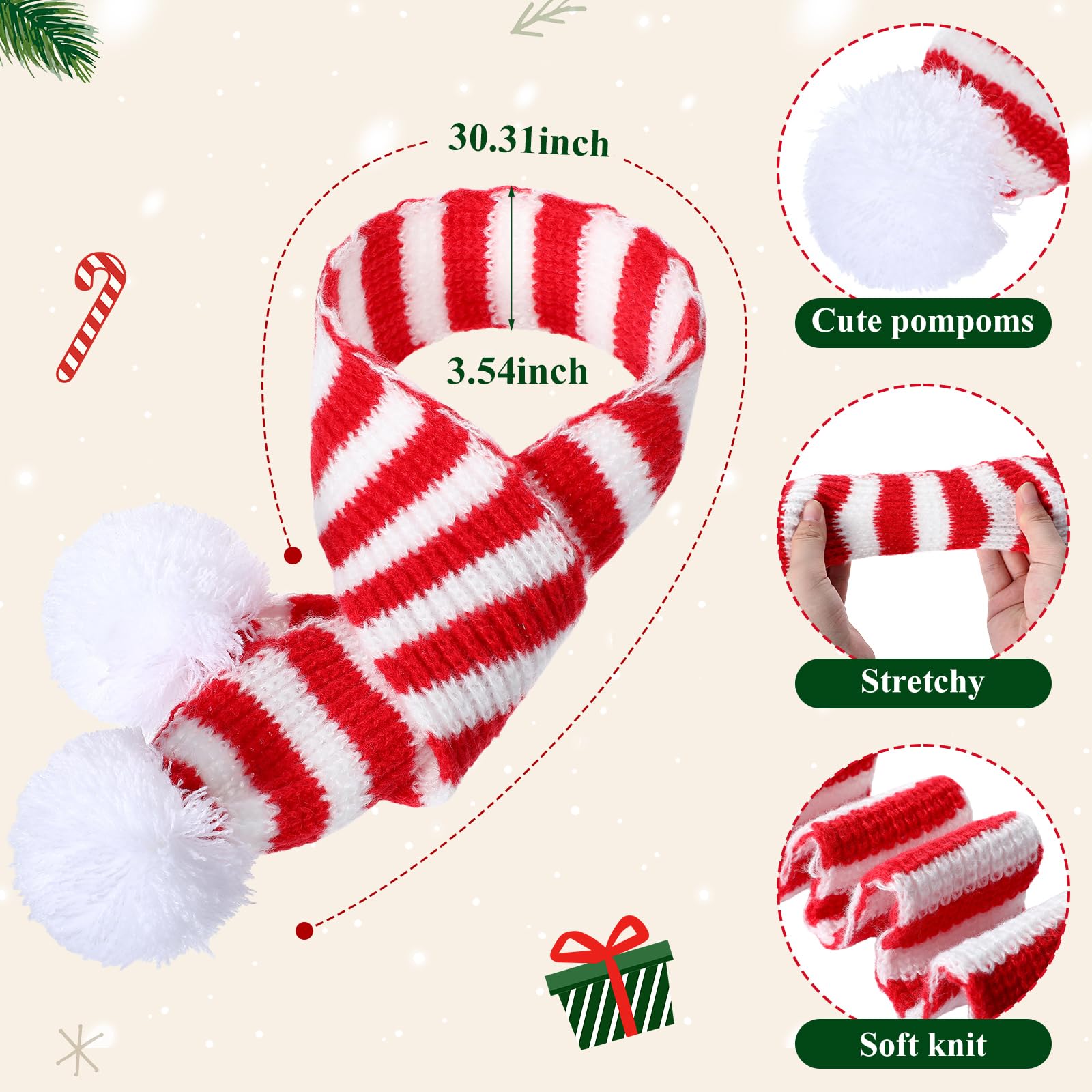 SilTriangle Christmas dog scarf in green with white accents for festive warmth