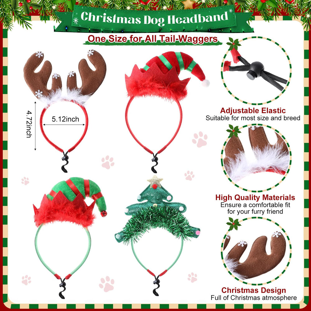 SilTriangle dog Christmas headband adjustable fit keeps festive headwear secure during play.