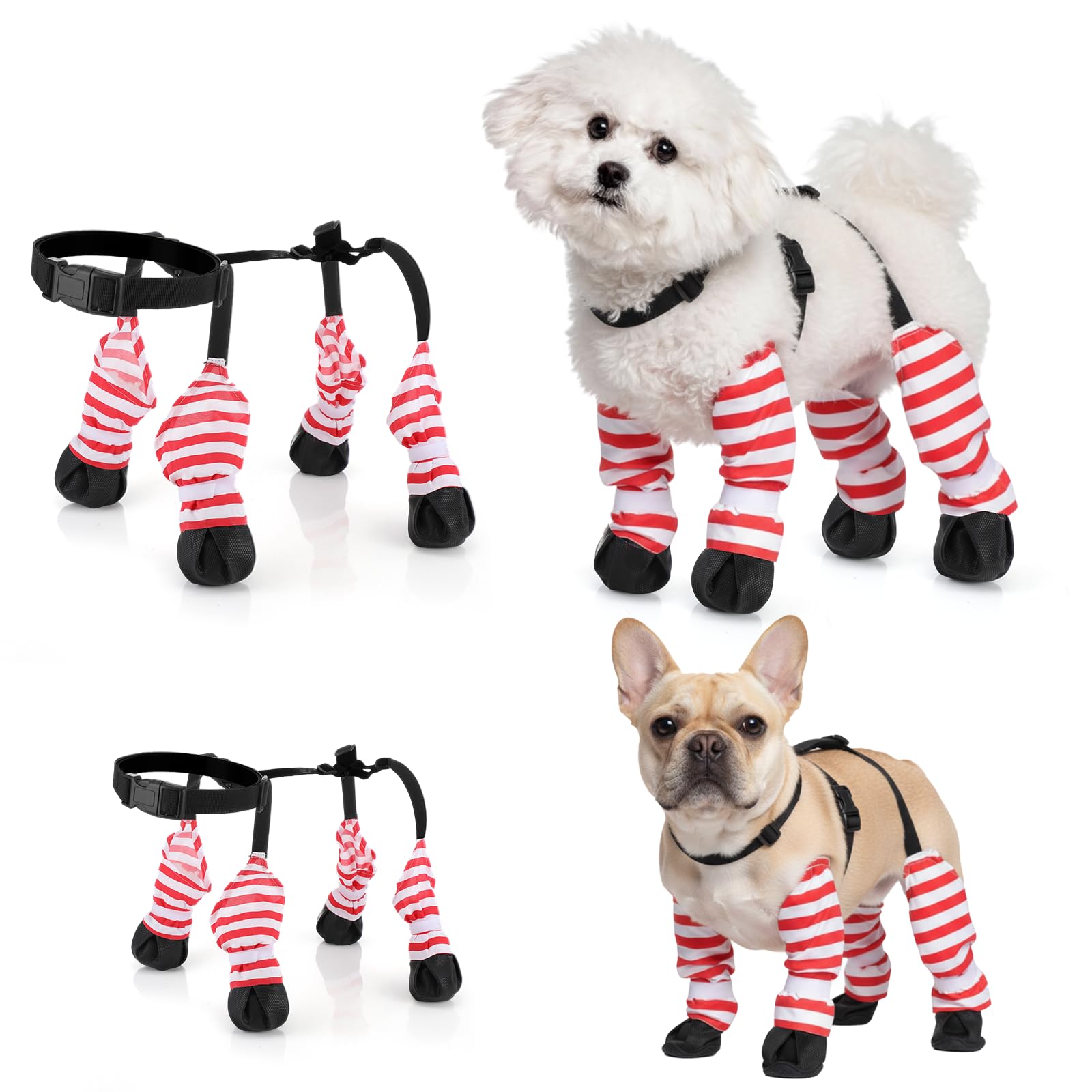 SilTriangle dog suspender boots back view shows secure suspender design for stability
