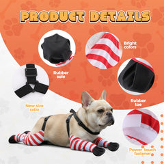 SilTriangle dog suspender boots rainy outdoor view highlights waterproof fabric and anti-slip sole