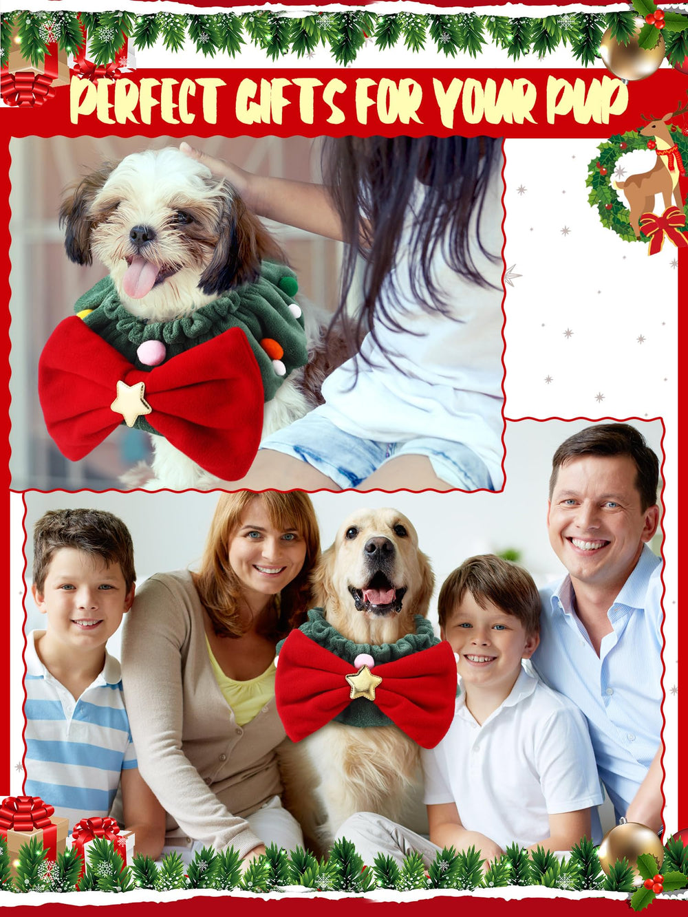 SilTriangle elastic Christmas pet collar highlighting stretchable band for comfort