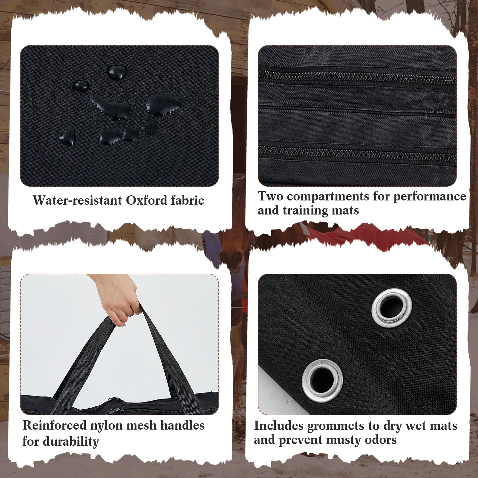 SilTriangle English Saddle Pad Bag reinforced nylon handle for easy transport