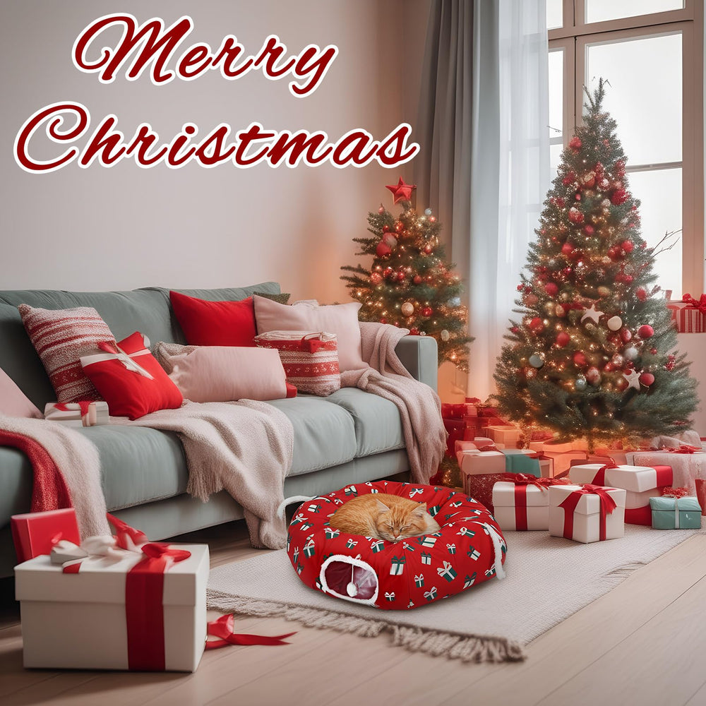 SilTriangle multi-pet-friendly cat tunnel bed supports shared play and rest