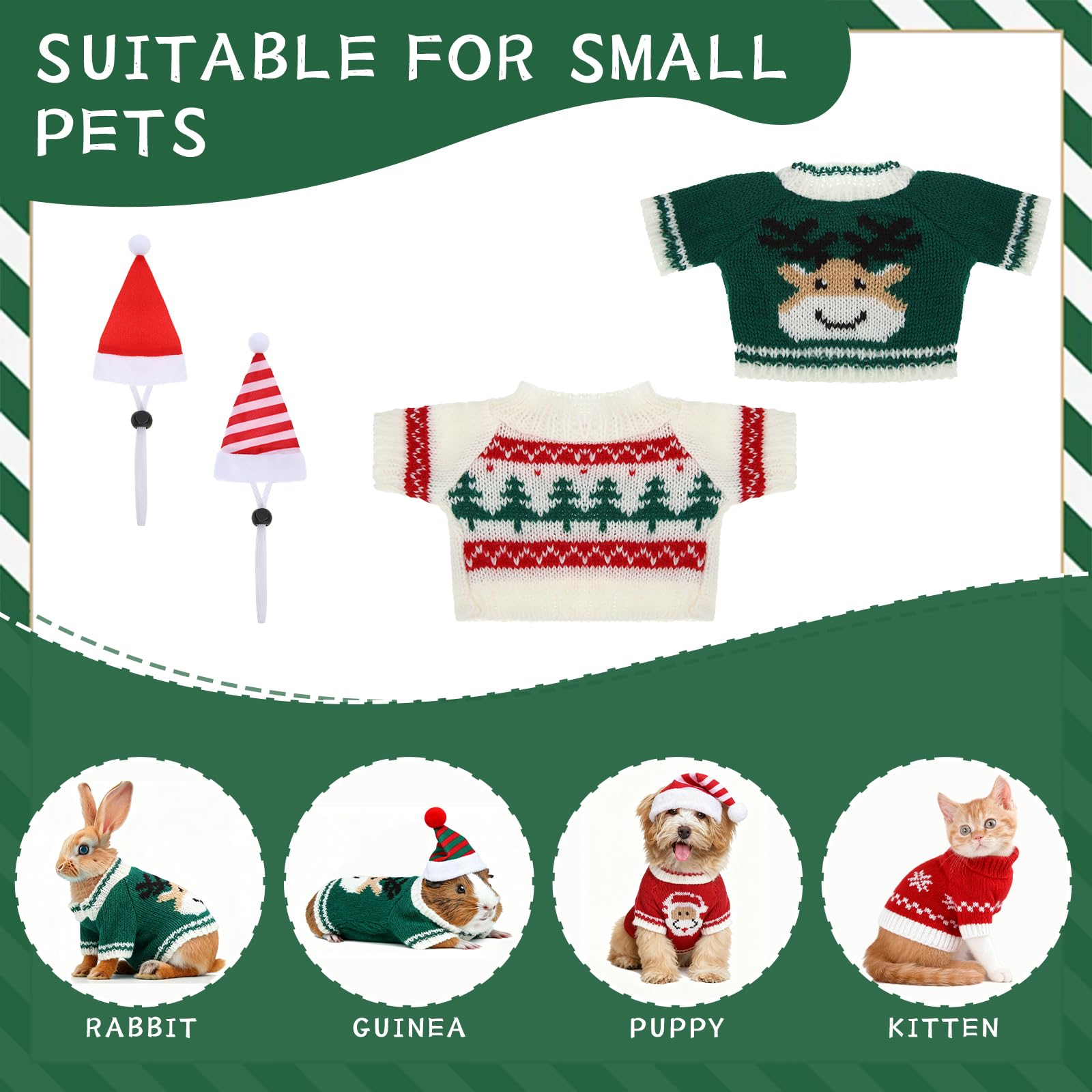 SilTriangle yarn mini hats add cozy holiday flair for pets.
