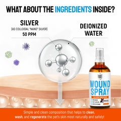 Silver Grade dog wound spray cone use to prevent licking during treatment