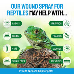Silver Grade reptile wound spray mist being applied to a wound for easy relief.