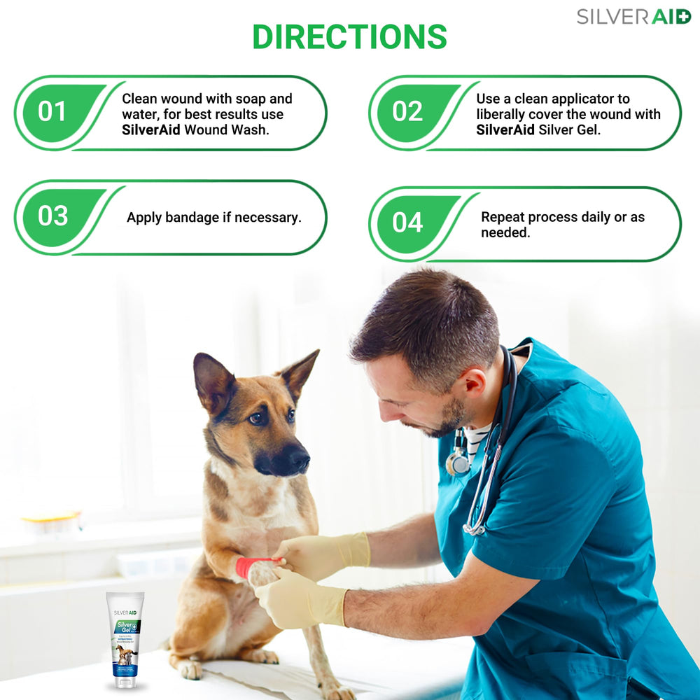 SilverAid coat-care gel for daily skin and fur care.