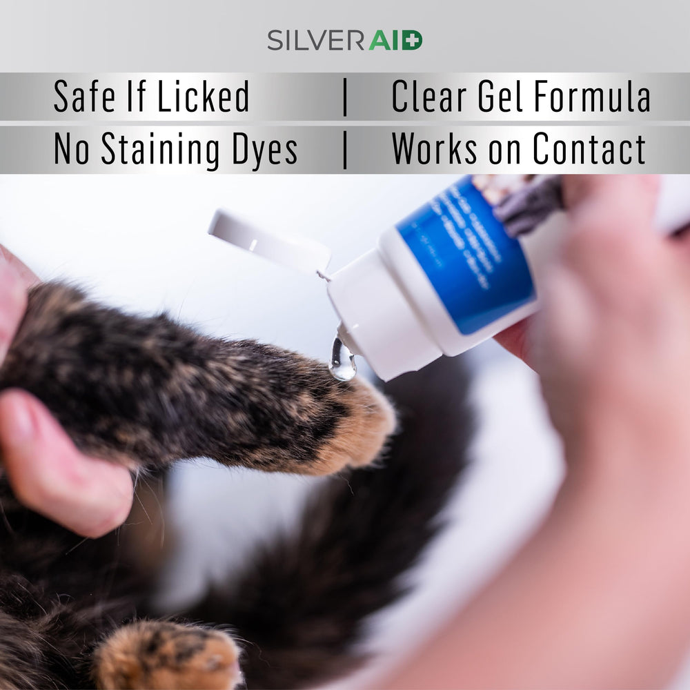 SilverAid poultry skin-care gel used on a chicken for safe daily care.